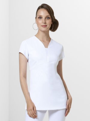 White medical tunic suitable for nurses and aesthetic specialists