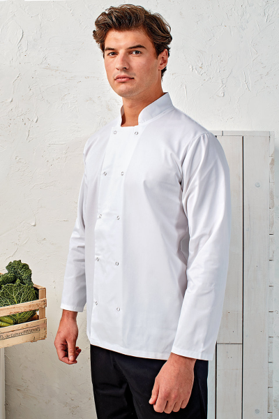 Studded front long sleeve Chefs Jacket PR665