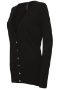 Black button front low v neck cardigan with pockets
