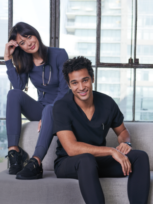 Showing of the comfortable scrubs in dental practice