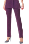 Plum slim leg trousers with front zip and buttons