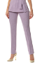 Lilac slim leg trousers with front zip and buttons