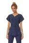 Loose high v neck sapphire tunic with detachable belt