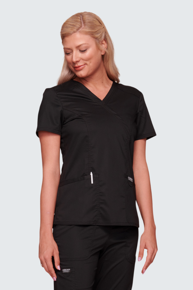 Cherokee core stretch on sale mock wrap top