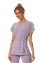 Loose high v neck lilac tunic with detachable belt