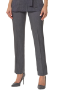 Grey slim leg trousers with front zip and buttons